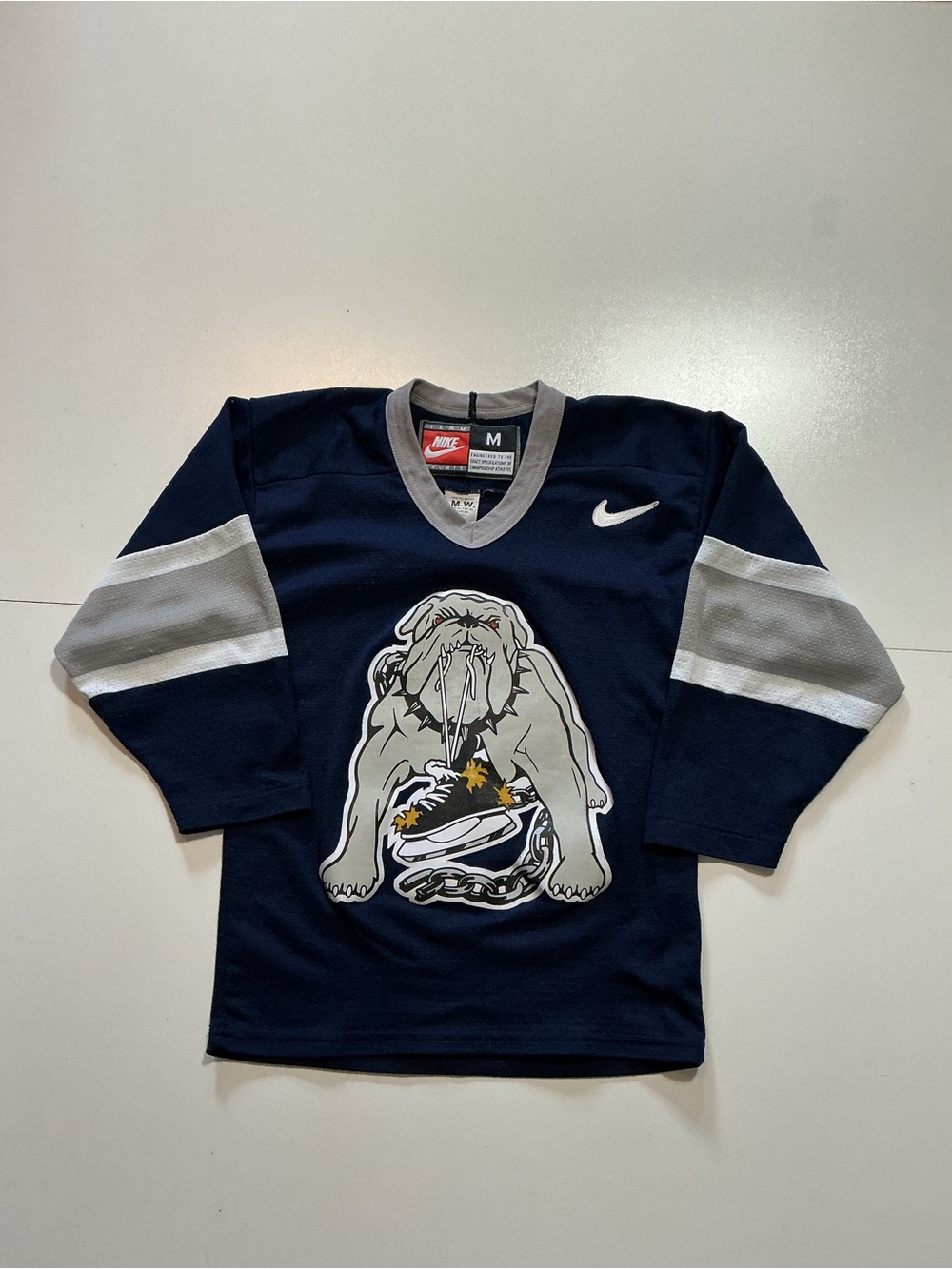 Vintage Nike Team Long Beach Ice Dogs Minor League Boys Kids Hockey Jersey